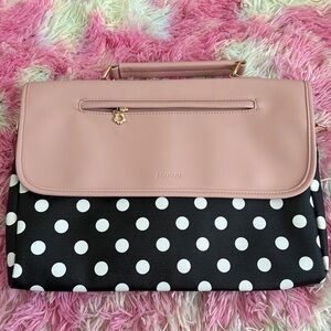 ECOSUSI Stylish Pink and Black Polka Dot Laptop Case NWOT! Missing strap